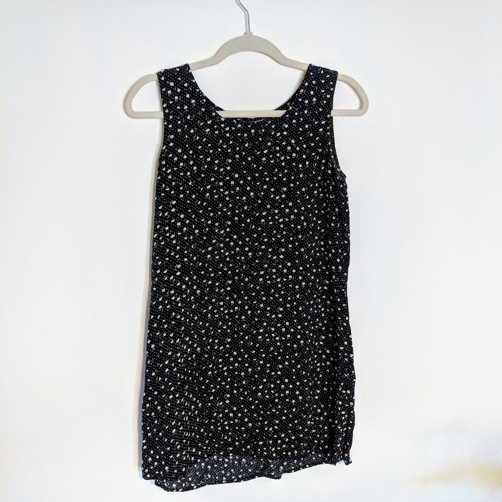 Floral mini dress with polka dots